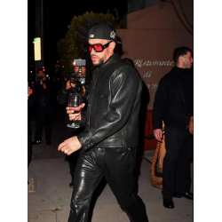 Bad Bunny Shore Bar L A Black Leather Jacket